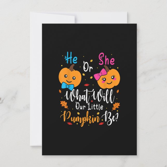 He Or She What Will Our Little Pumpkin Be Thanksgi Einladung (Vorderseite)
