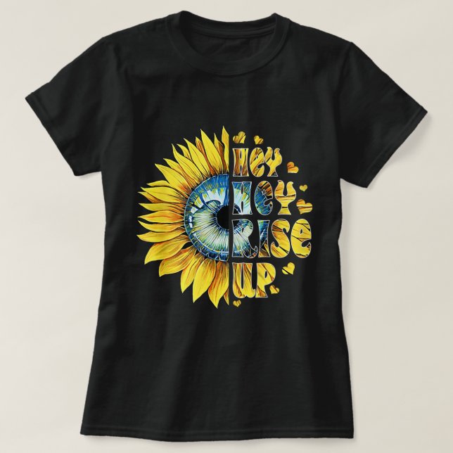 He Rise Up Ukraine Sonnenblumenfrieden für Ukraine T-Shirt (Design vorne)