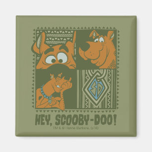 He Scooby-Doo Stammes- quadratische Grafik Magnet