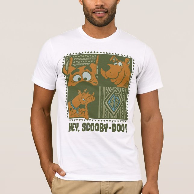 He Scooby-Doo Stammes- quadratische Grafik T-Shirt (Vorderseite)