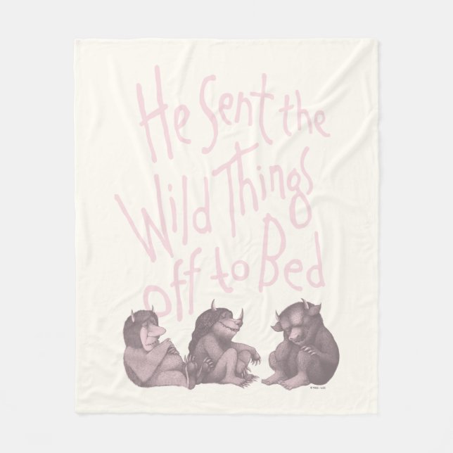 He Sent the Wild Things Off to Bed - Pink Fleecedecke (Vorderseite)