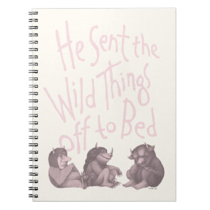 He Sent the Wild Things Off to Bed - Pink Notizblock