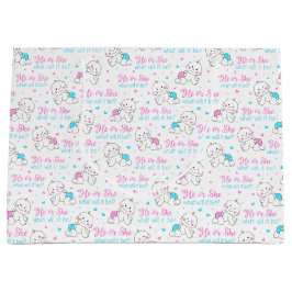 He she New Baby Große Geschenktüte