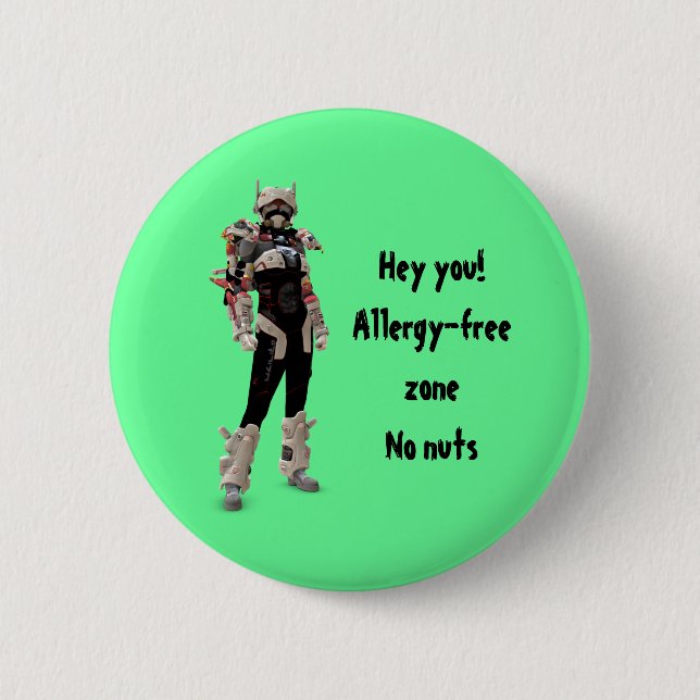 He Sie! Allergie-freie Zone, keine Nüsse Button (Vorderseite)