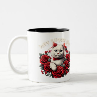 He Sugar Pie, Floral Cat Tasse