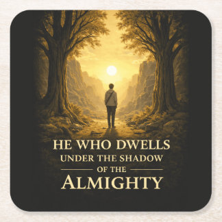 He Who Dwells Psalm 91 Christian Art Rechteckiger Pappuntersetzer