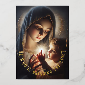 He who is bringing the Light Foil Holiday Card Folien Feiertagskarte