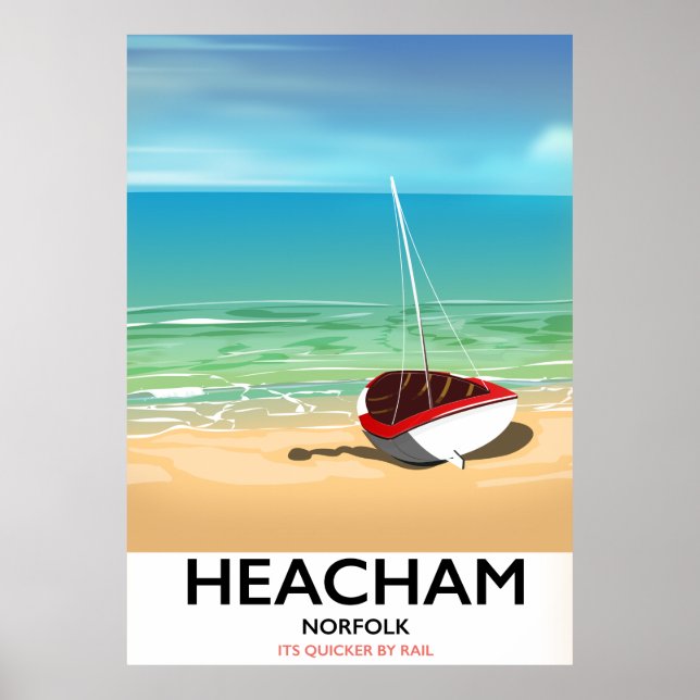 Heacham Norfolk Vintages Küstenposter Poster (Vorne)