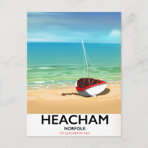 Heacham Norfolk Vintages Küstenposter Postkarte