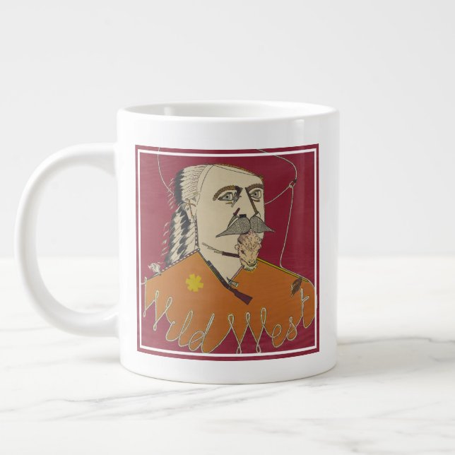 Head-and-Shoulders-Portrait von Buffalo Bill Jumbo-Tasse (Links)