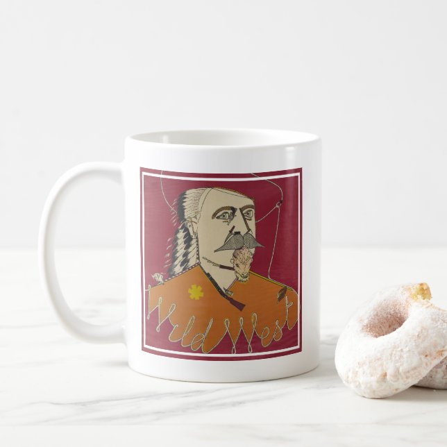Head-and-Shoulders-Portrait von Buffalo Bill Kaffeetasse (Mit Donut)