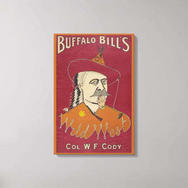 Head-and-Shoulders-Portrait von Buffalo Bill Leinwanddruck (Vorderseite)
