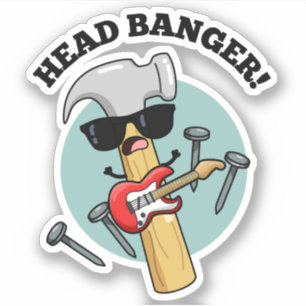 Head Banger Funny Music Puns Aufkleber