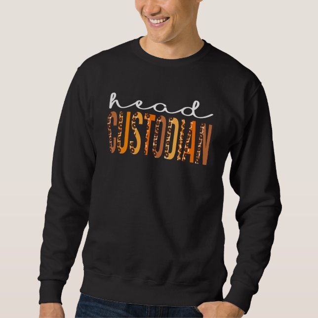 Head Custodian Leopard Squad Niedlich Herbst Herbs Sweatshirt (Vorderseite)