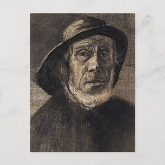 Head Fisherman, Beard Sou'wester, Vincent van Gogh Postkarte (Vorderseite)