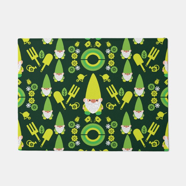 Head Garden Gnome Gardener Fußmatte (Vorderseite)