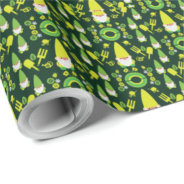 Head Garden Gnome Gardener Geschenkpapier
