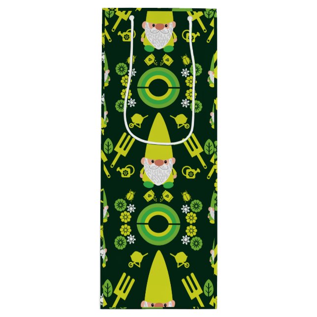 Head Garden Gnome Gardener Geschenktüte Für Weinflaschen (Vorderseite)