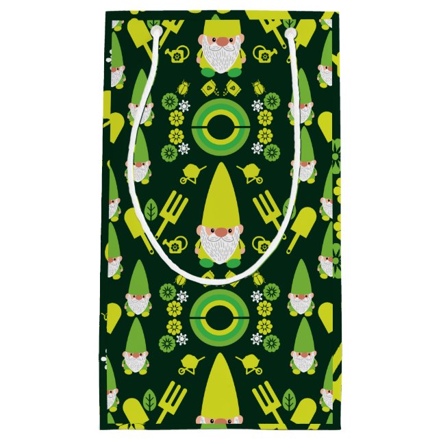 Head Garden Gnome Gardener Kleine Geschenktüte (Vorderseite)