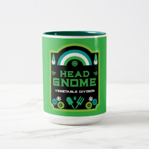Head Garden Gnome Gardener Zweifarbige Tasse