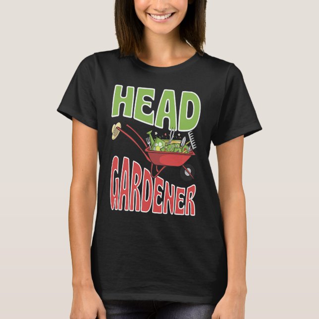 Head Gardener Cute Summer Wheelbarrow Vegetable Ga T-Shirt (Vorderseite)