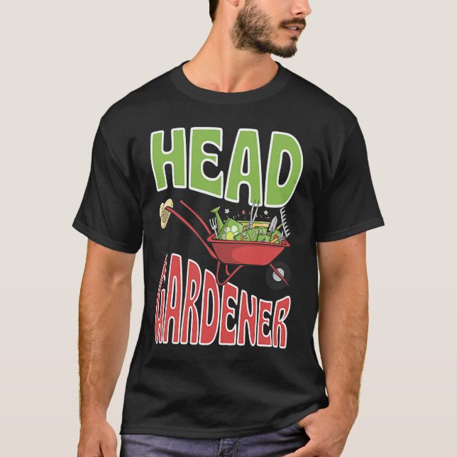 Head Gardener Cute Summer Wheelbarrow Vegetable Ga T-Shirt (Vorderseite)