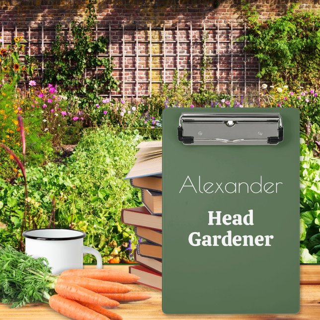 Head Gardener Novelty Personalisiert Garening Klei Mini Klemmbrett (A mini clipboard for gardeners, with amusing Head Gardener caption. An ideal novelty garden gift.)