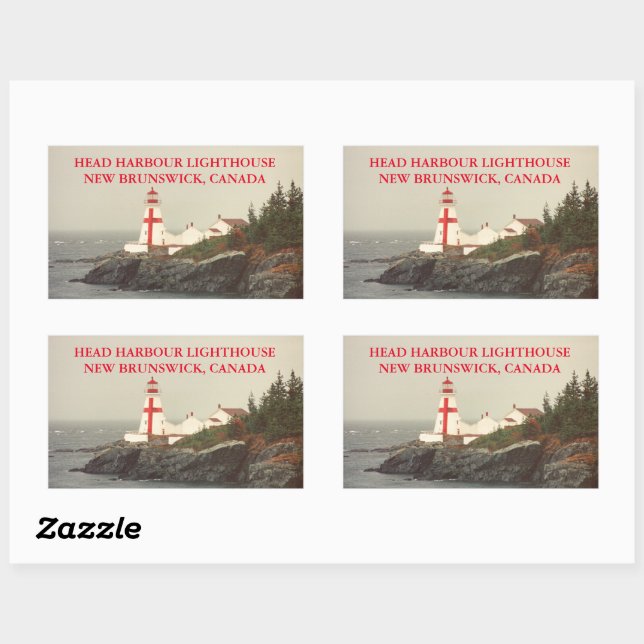 Head Harbour Lighthouse, NB Canada Stickers (Blatt)