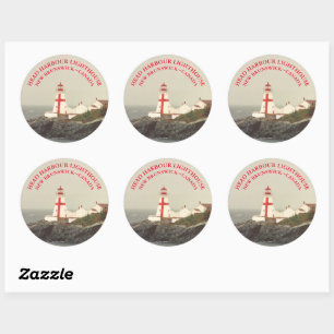 Head Harbour Lighthouse, NB Round Stickers