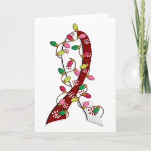Head Neck Cancer Christmas Lights Ribbon Feiertagskarte
