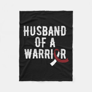 Head Neck Cancer Husband Burgundy Ribbon Bewusstse Fleecedecke