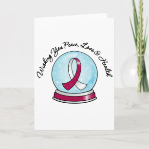 Head Neck Cancer Ribbon Merry Christmas Snowglobe Feiertagskarte