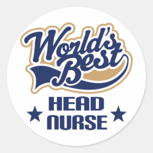 Head Nurse Gift Runder Aufkleber