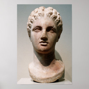 Head of a goddess, 4th century B.C. Poster