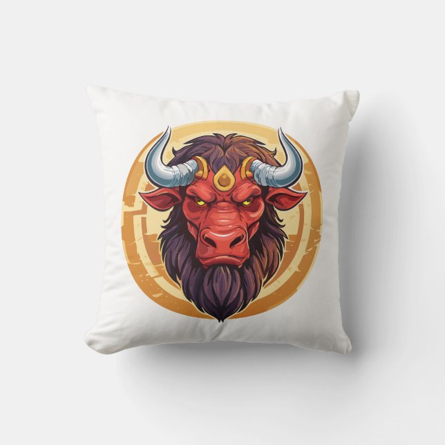 Head of a minotaur from greek mythology kissen (Vorderseite)