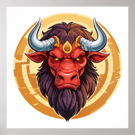 Head of a minotaur from greek mythology poster