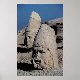 Head of Zeus-Oromandes and a goddess Poster