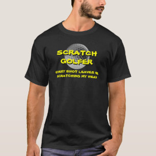 Head Scratch Golfer Gelb auf Schwarz T-Shirt