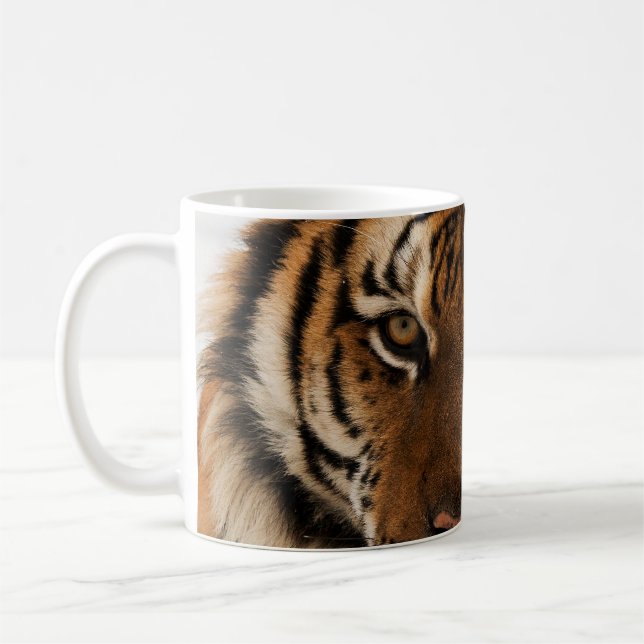 Head Shot of Sibirien Tiger Kaffeetasse (Links)