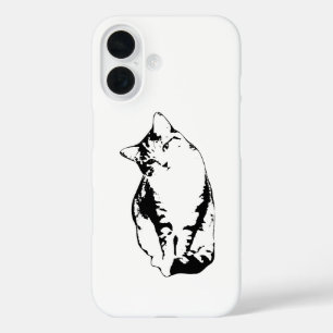 Head Tilby Tabby Cat Monochrome Phone Case