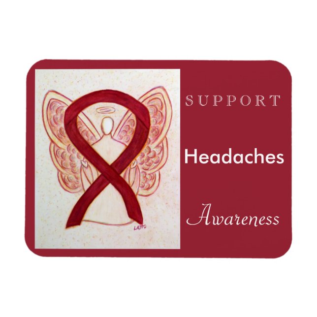 Headaches Awareness Ribbon Angel Custom Magnet (Horizontal)