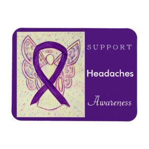Headaches Awareness Ribbon Angel Custom Magnet