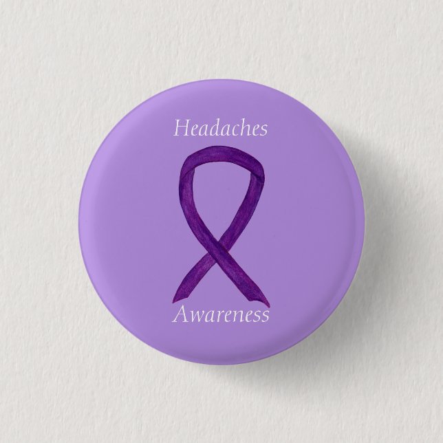 Headaches Sensibilisierungsband Benutzerdefinierte Button (Vorderseite)