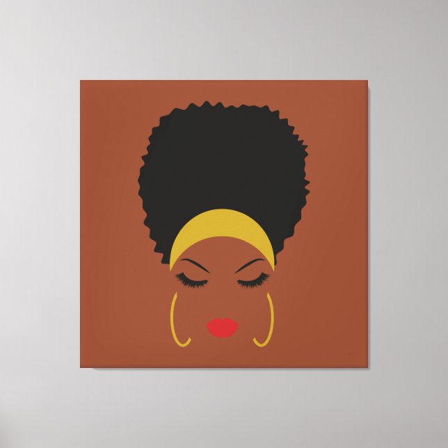 Headband & Afro Puff Stretched Canvas Print Leinwanddruck (Vorderseite)