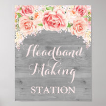 Headband Making Station Rosa Watercolor Wood