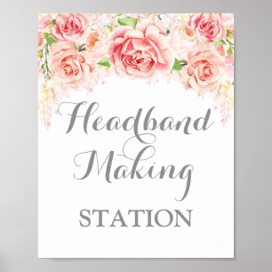 Headband Making Station Signieren rosa Farbe Poster