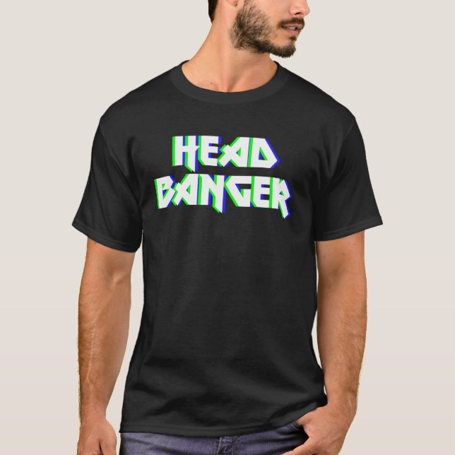 Headbanger Dubstep Heavy Metal Rocker Techno Rave  T-Shirt (Vorderseite)