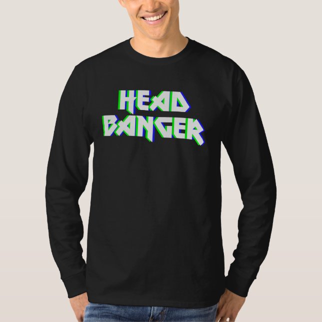 Headbanger Dubstep Heavy Metal Rocker Techno Rave  T-Shirt (Vorderseite)