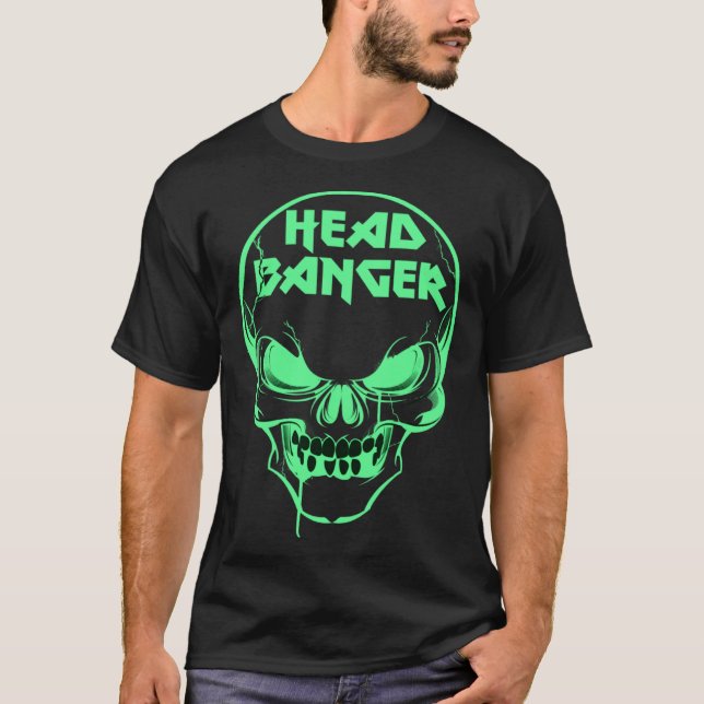 Headbanger Heavy Metal Rocker Dubstep Techno Rave  T-Shirt (Vorderseite)