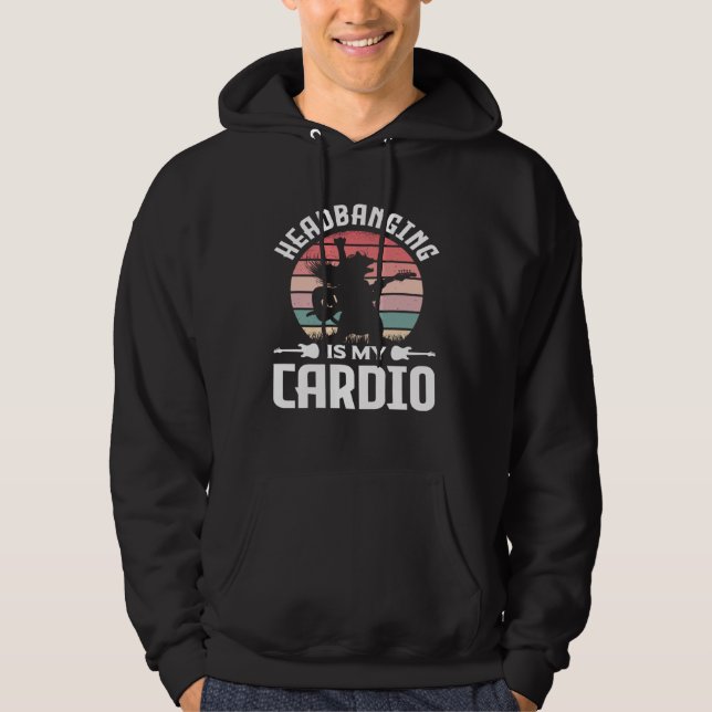 Headbanging Is My Cardio  Heavy Metal Music Hoodie (Vorderseite)